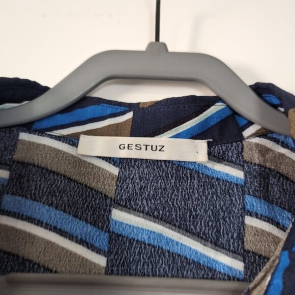 Revolve Gestuz Sifka Boho Ruffle Geometric Whimsical Fairy Stripes Ruffle S - Picture 3 of 9